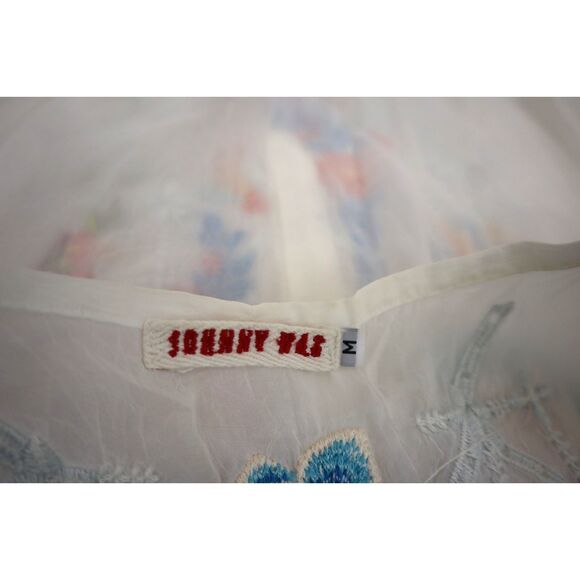 Johnny Was Women's Sz M White Floral Embroidered Tunic Blouse - Picture 3 of 11
